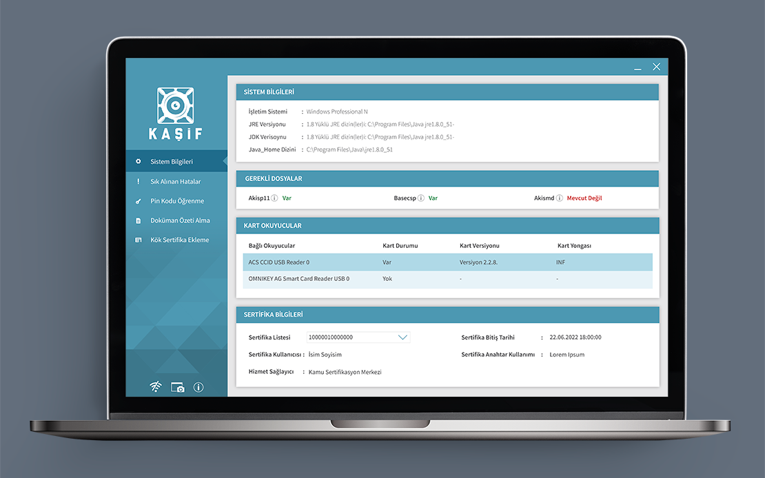 Kasif User Interface